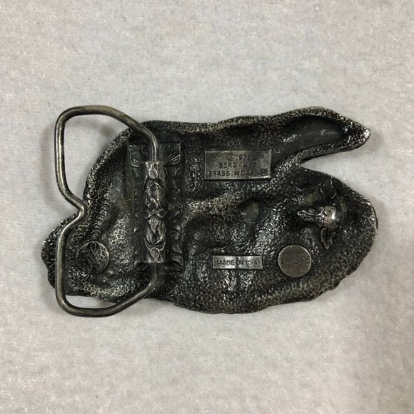 Vintage 1978 Bergamot Brass Works Polar Bears Belt Buckle USA 70's Unisex - Picture 4 of 9